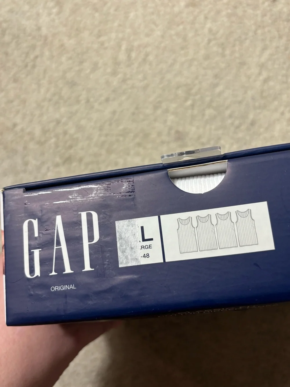 GAP Men's Cotton Ribbed Tank Tops Size L- White (4-Pack)